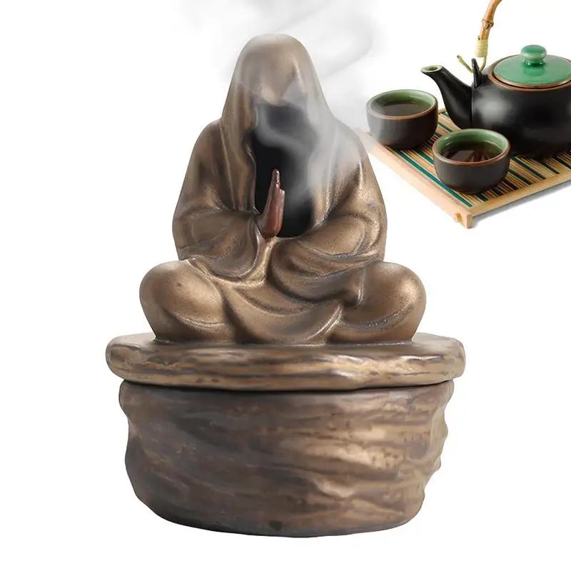 

Ceramic Incense Holder Ash Cather For Counters, Meditation Fragrance Holder Smoke Reflux Incense for Room, Yoga, Home, Office