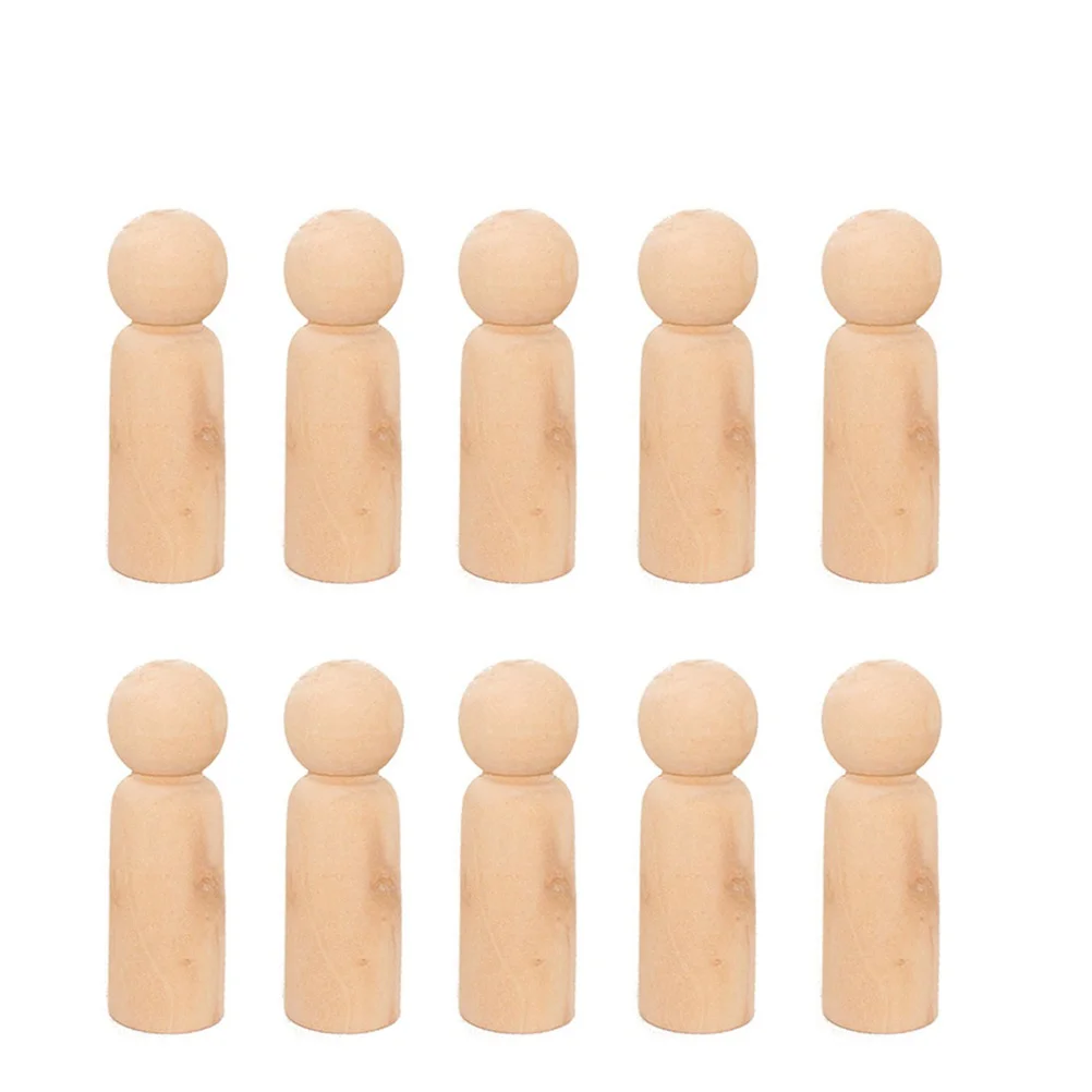 

10pcs Unfinished Wooden Peg Dolls Wood Bodies for Crafting Decoration Ornament