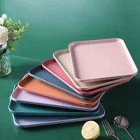 Nordic Plastic Rectangle Desktop Storage Tray Snack Drinking Tray Plate Rectangular Storage Household Kitchen Supplies Hotel 1