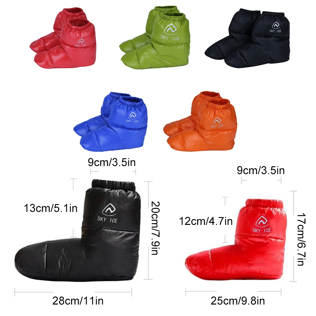 Winter Duck Down Booties Outdoor Camping Tent Warm Boots Warm Shoes Winter Down Feet Cover Waterproof Windproof for Men Women