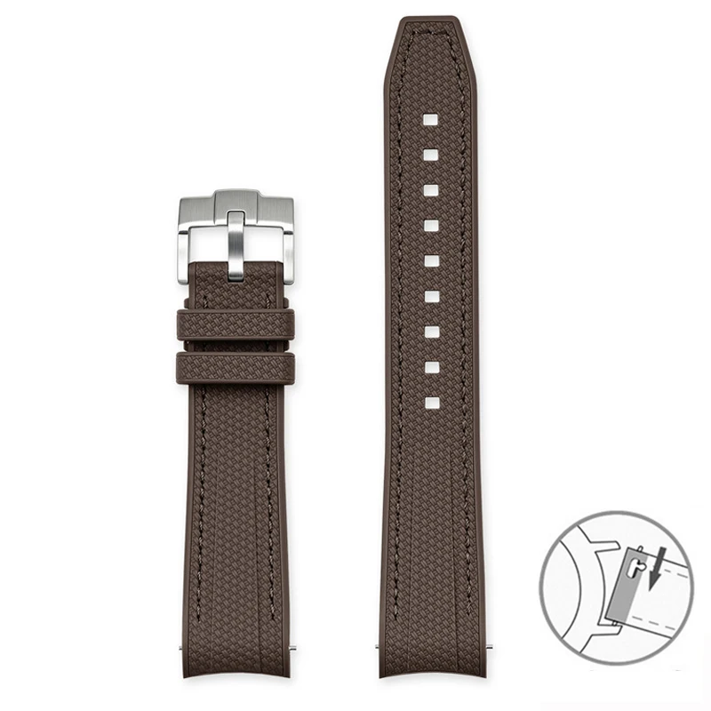 Sport Waterproof Liquid Silicone Watch Strap, Quick Release 20mm Band