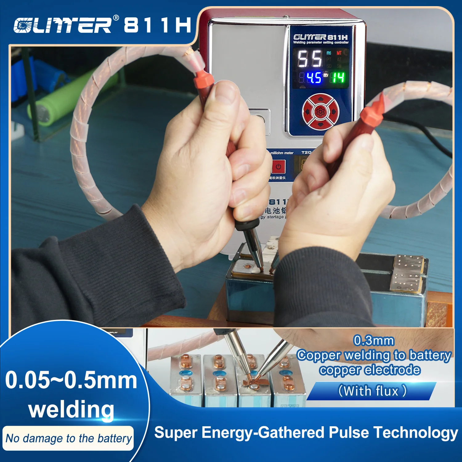 SUNKKO 811H 36KW 42KW 700A spot welder aluminum to copper nickle battery spot welding machine for Iron lithium battery