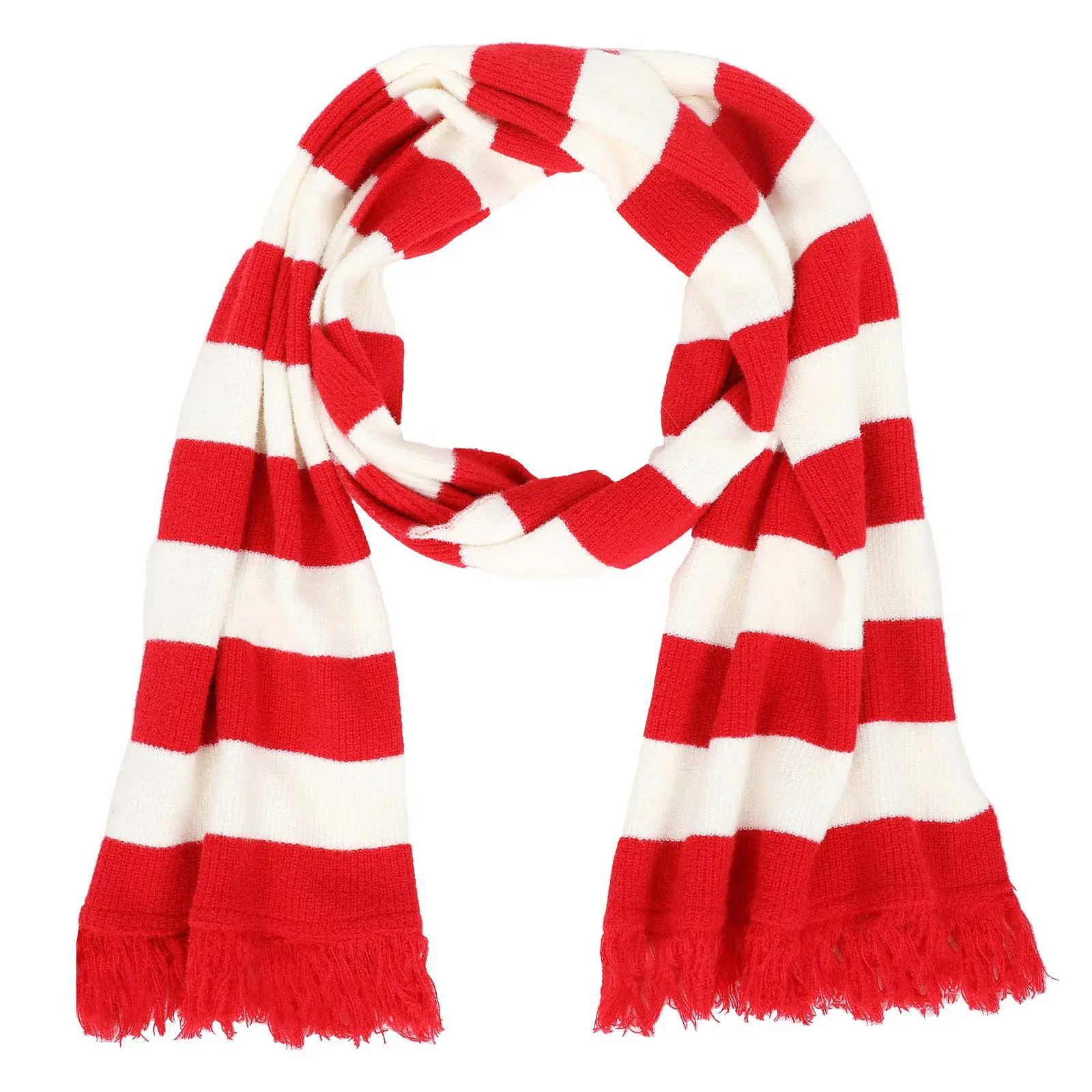 Red and White Striped Scarf Christmas Snowman Knit Gru Scarf Women Men Boys Girls Winter Warm Costume Decor Props Accessories