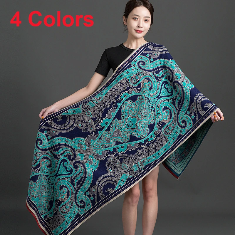 

National Women Scarf Long Shawls Floral Scarf Capes Winter Hijabs Cashmere Pashmina Soft Scarves Wraps For Mom’s Gift Shawls