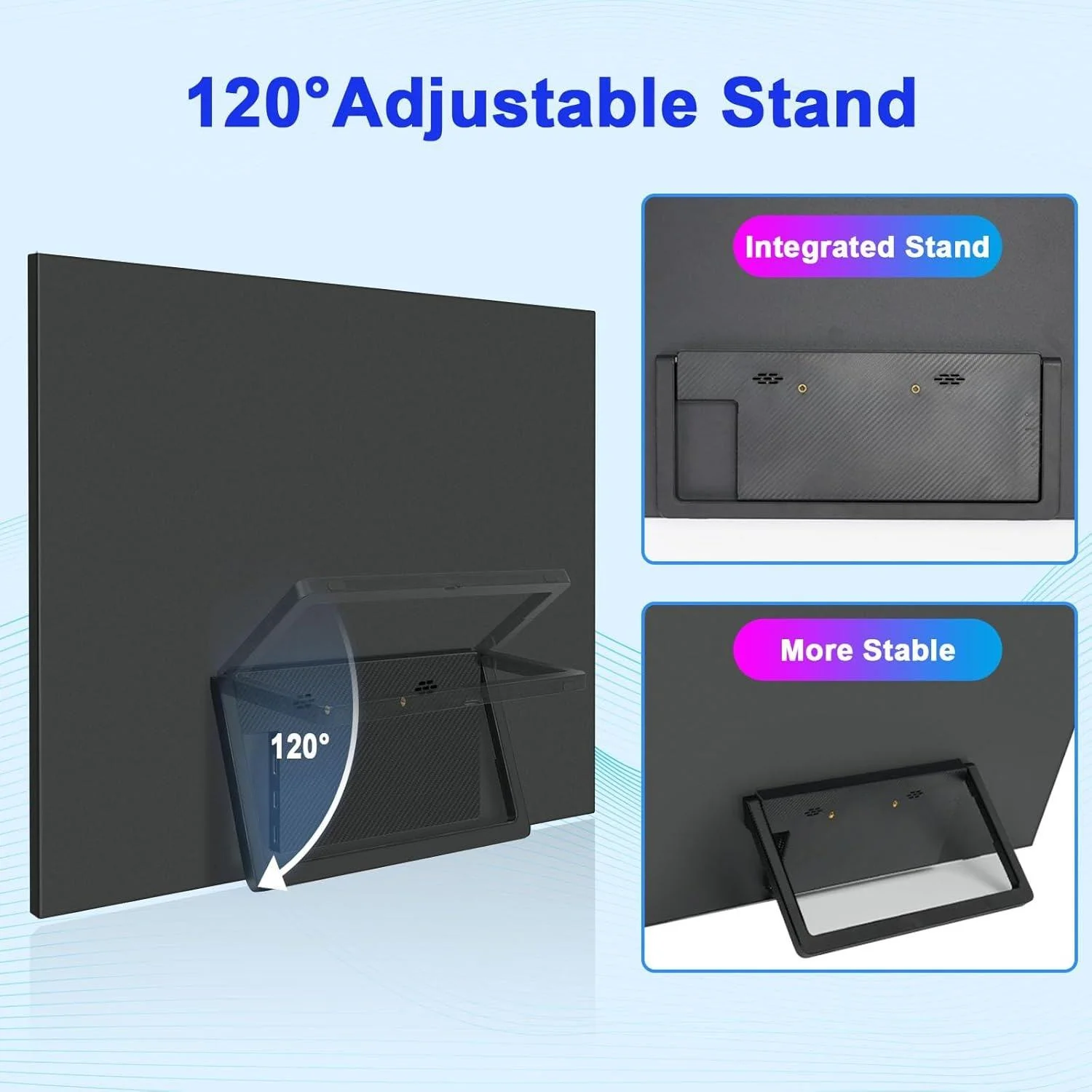 AHXJKA 23.8인치 120Hz 휴대용 모니터 100%sRGB FHD IPS 노트북, 휴대폰, PS4/5, Xbox, Mac, Switch용 (저블루라이트 타입-C 미니 HDMI 포함)