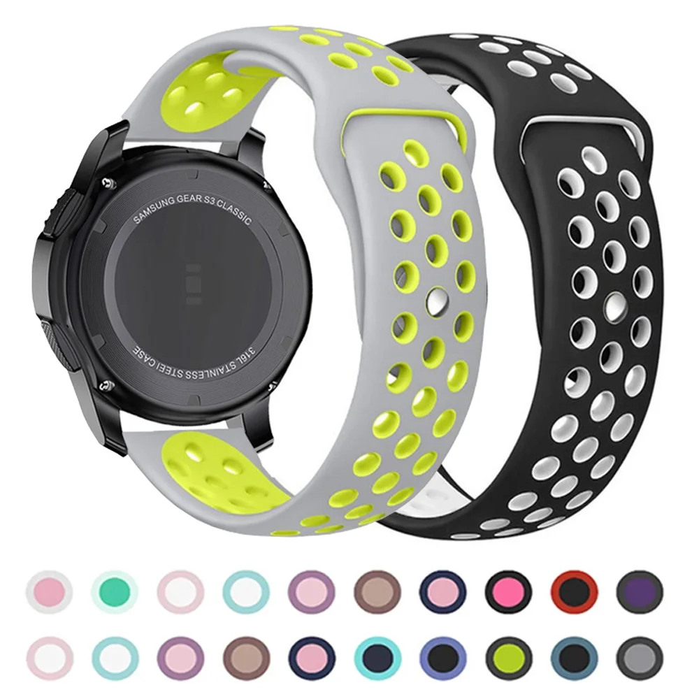 

Ремешок силиконовый для Samsung Galaxy watch 4 6 5 pro 45 мм Active 2 classic 46 мм 42 мм Gear s3, браслет для Huawei GT 2/2e/3, 20 мм 22 мм