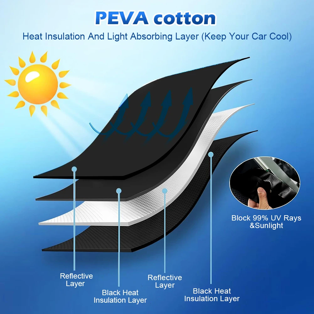 8Pcs/Set Car Multi Sun Shade Ultraviolet Isolation Blackout Visors Auto Windows Privacy for Tesla Model Y 2020-2024 Accessories