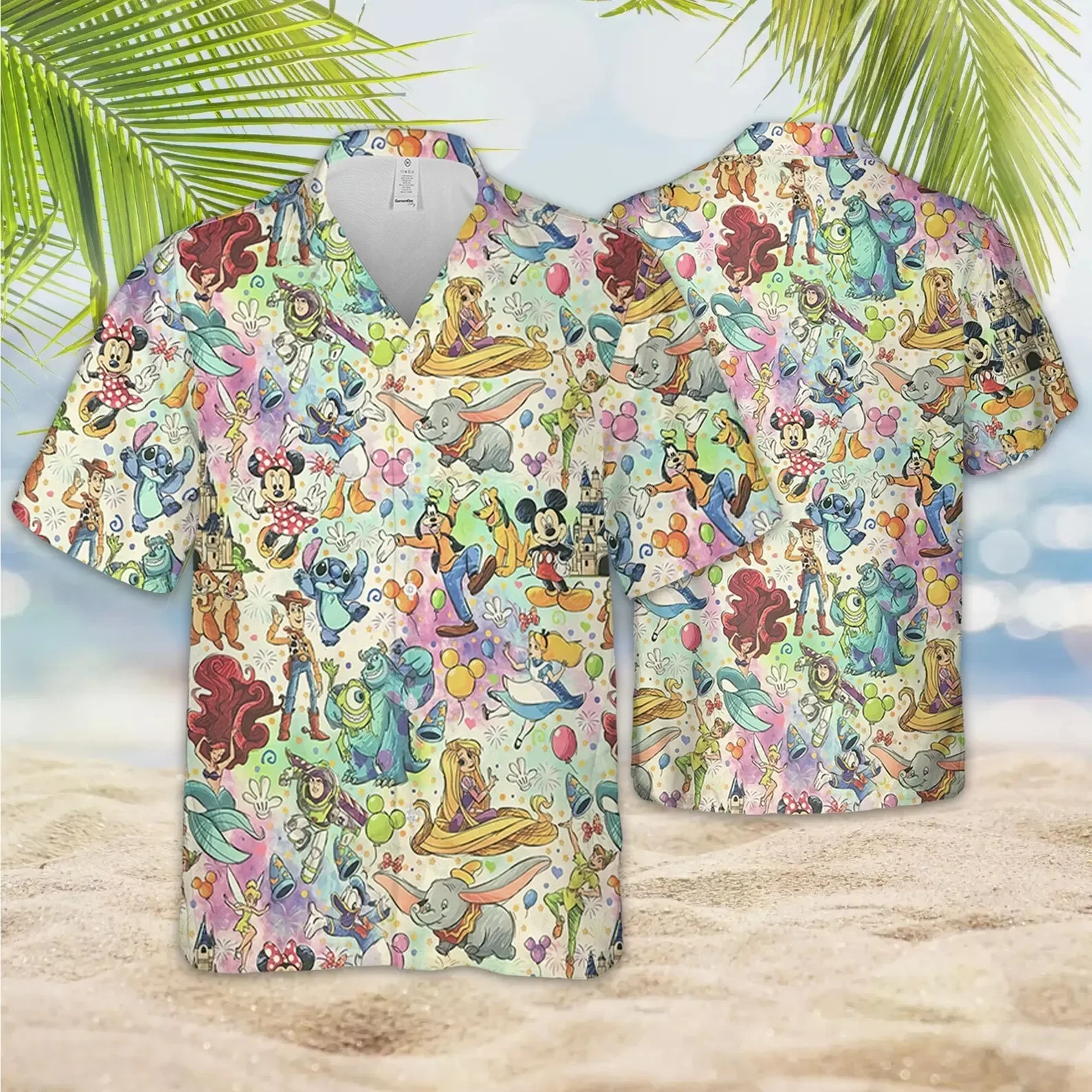 

Disney Most Magical Castle Hawaiian Shirt Men's Women's Short Sleeve Button Up Shirt Disney Hawaiian Shirt Mickey Beach Shirt