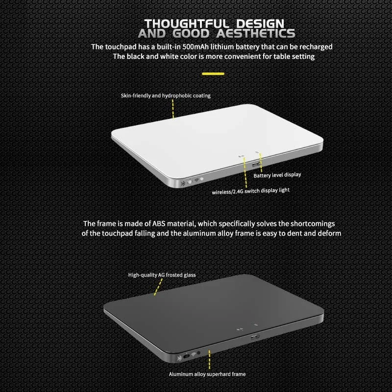 Bluetooth Trackpad Wired Trackpad Wireless Bluetooth Trackpad for Mac and Windows Multi-Touch Surface High Precision Track Pad Multi-Gesture Wired Touchpad