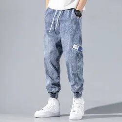 Men Loose Joggers Denim Casual Sweatpants Korean Style Streetwear Hip Hop Harem Jeans Pants Men Jeans Cargo Pants Joggers Pant