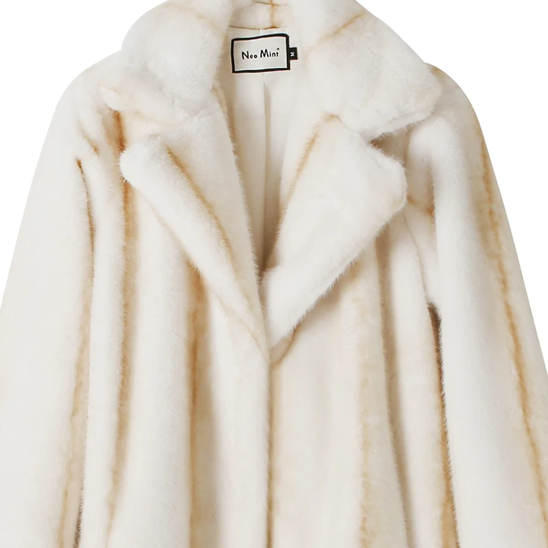 Winter High Quality Long Faux Mink Fur Coat Women High Street Furry Fur Jacket Luxury Brand Outerwear Overcoat