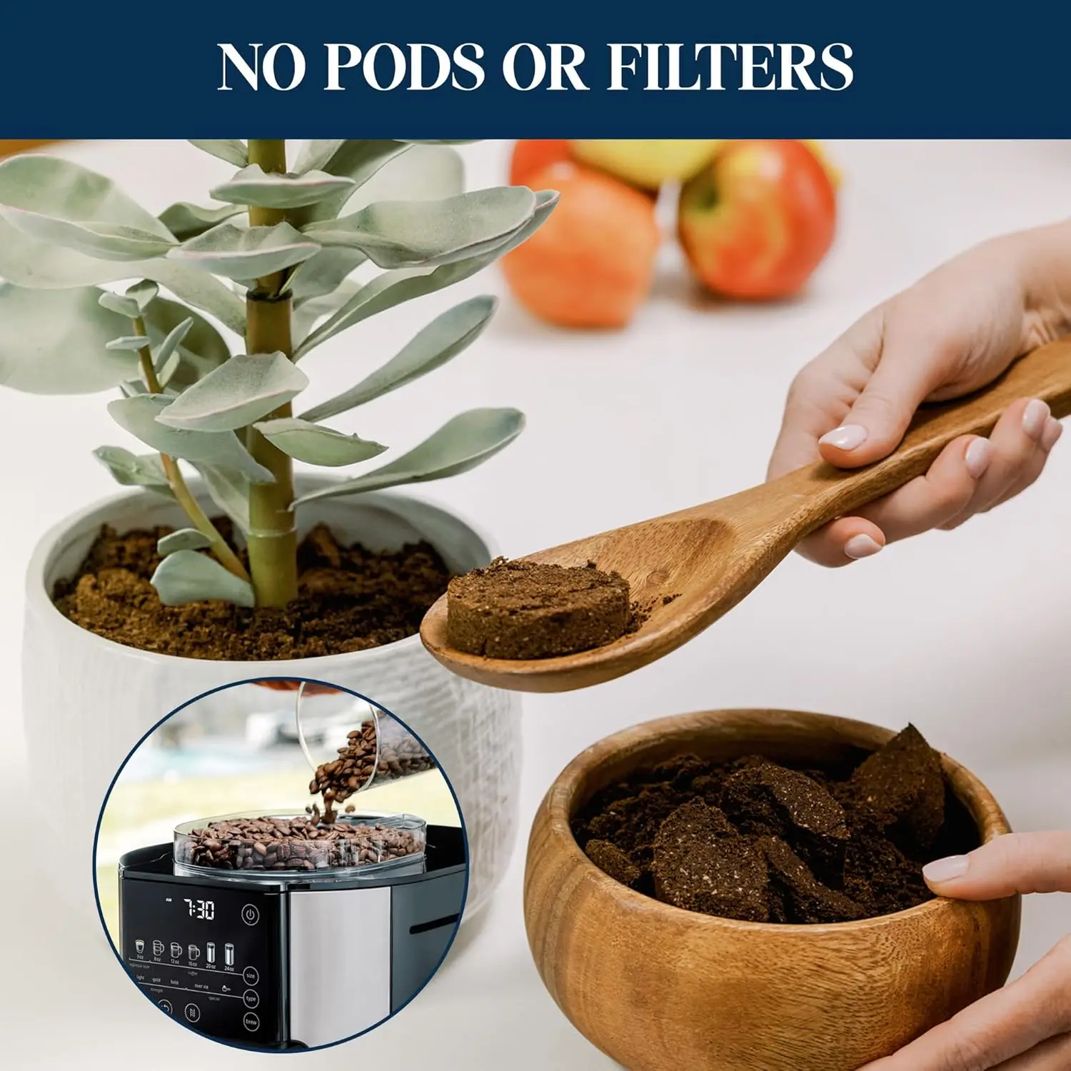 Drip Coffee Maker, Built in Grinder, Single Serve, 8 oz to 24 oz, Hot or Iced Coffee, Stainless, CAM51025MB 6