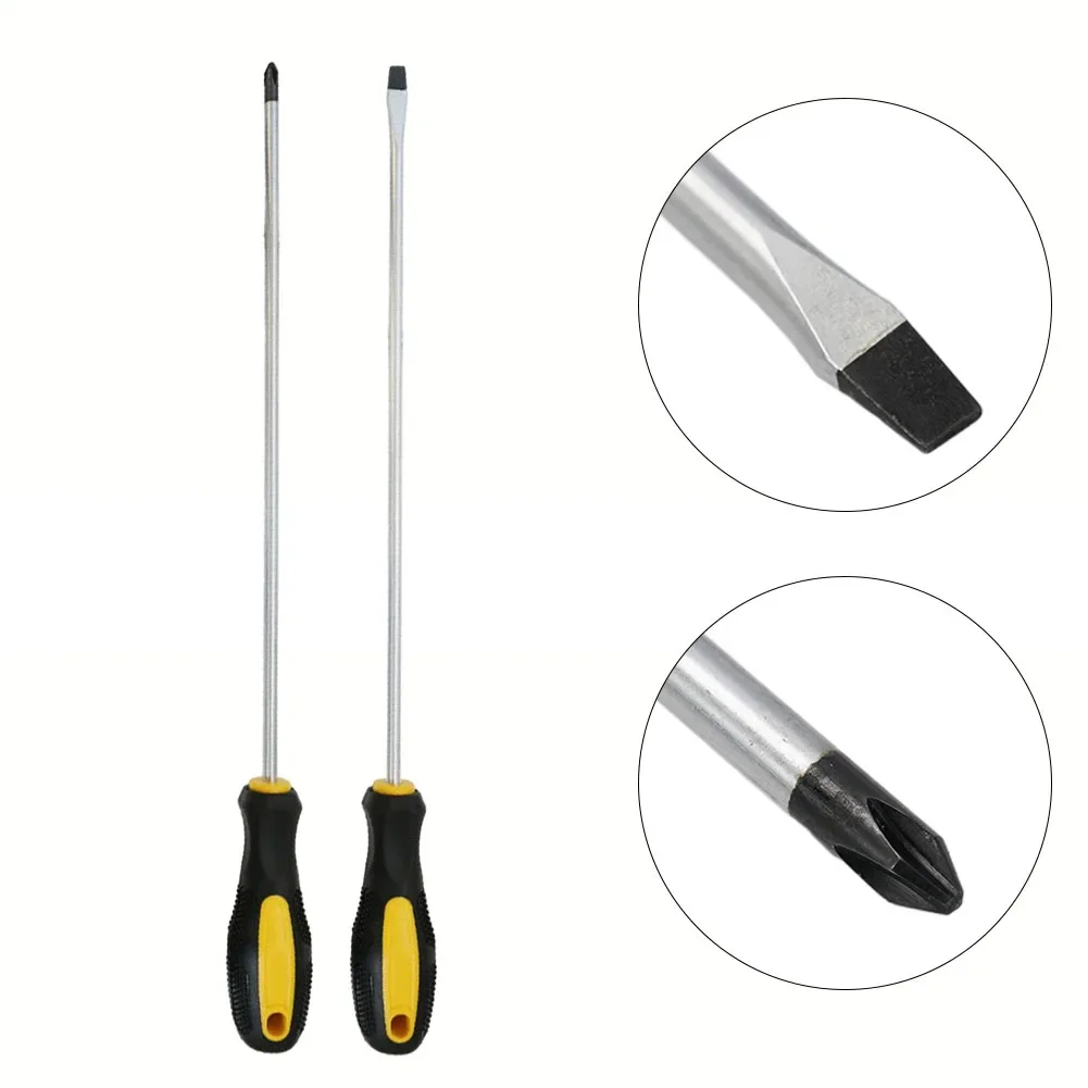 Tournevis fente extra long 12 pouces magnétique, parfait pour accès difficiles