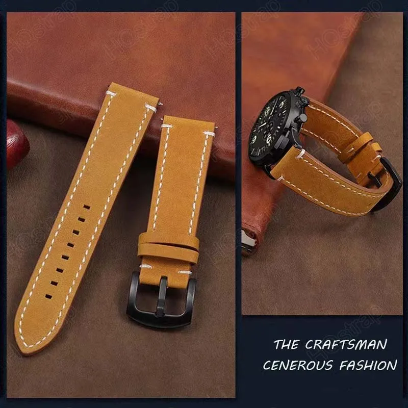 Vintage-Style Leather Quick Release Watch Strap | Premium Replacement Band