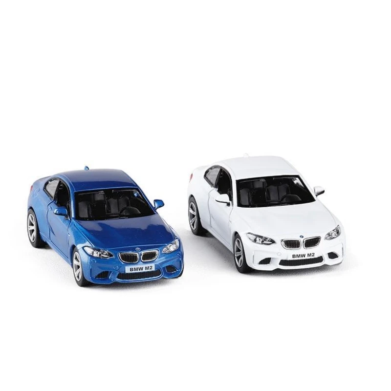 1/36 BMW M2 Sedan Toy Car For Children RMZ City Diecast Vehicle Miniature Model Pull Back Doors Openable Collection Gift For Kid 4