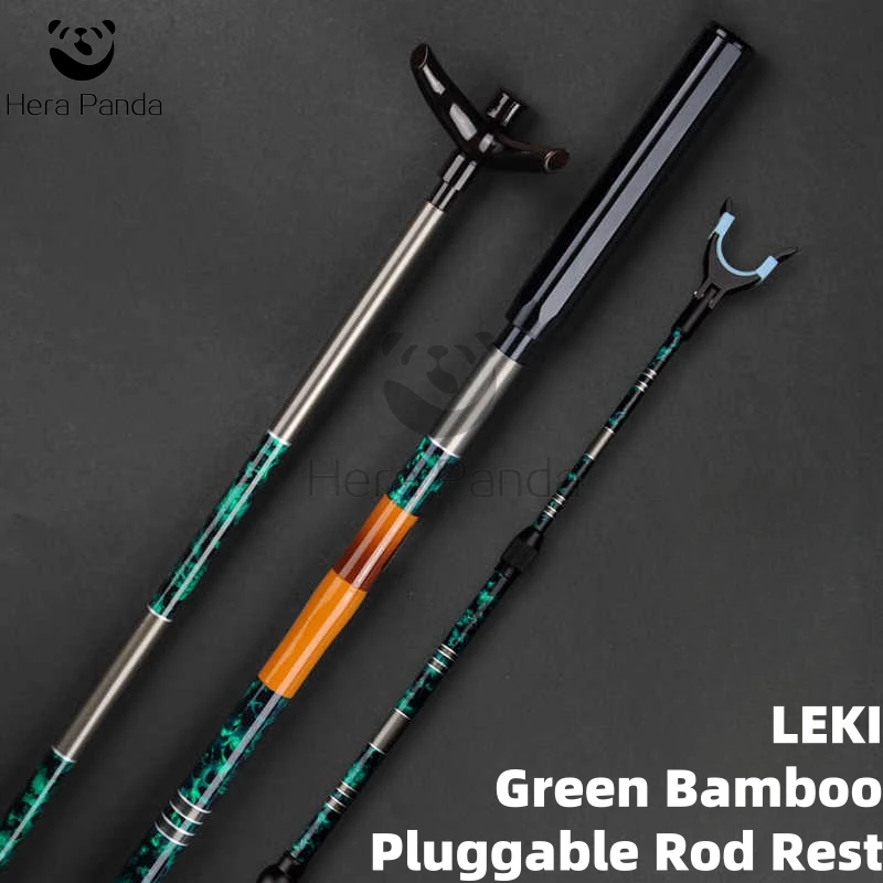 LEKI Green Bamboo Pluggable Rod Herabuna Fishing Taiwan Fishing Holder Rod Rest Back bracket optional Classic lacquer finish