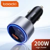 Toocki 200 واط شاحن سيارة شحن سريع 4.0 PPS 45 واط PD 100 واط شحن سريع USB C شاحن هاتف السيارة لماك بوك آيفون 15 14 سامسونج