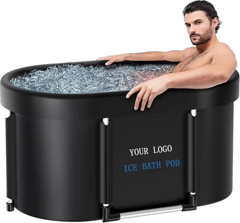Price Black Oval Folding Portable Plastic Cold Ice Bath Tub For Adults Soaking Therapy Ice Pod