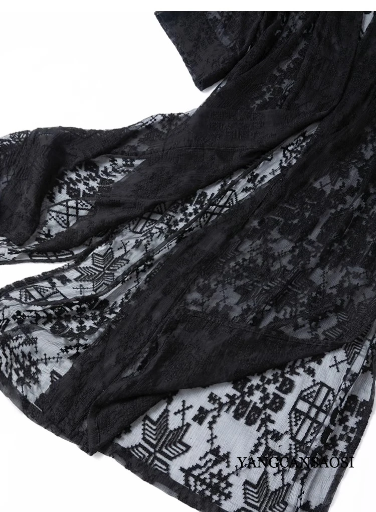 2024 Women's Summer New Natural Mulberry Silk Heavy Industry Embroidery Loose Split Sleeve Cardigan Sunscreen Shawl Coat