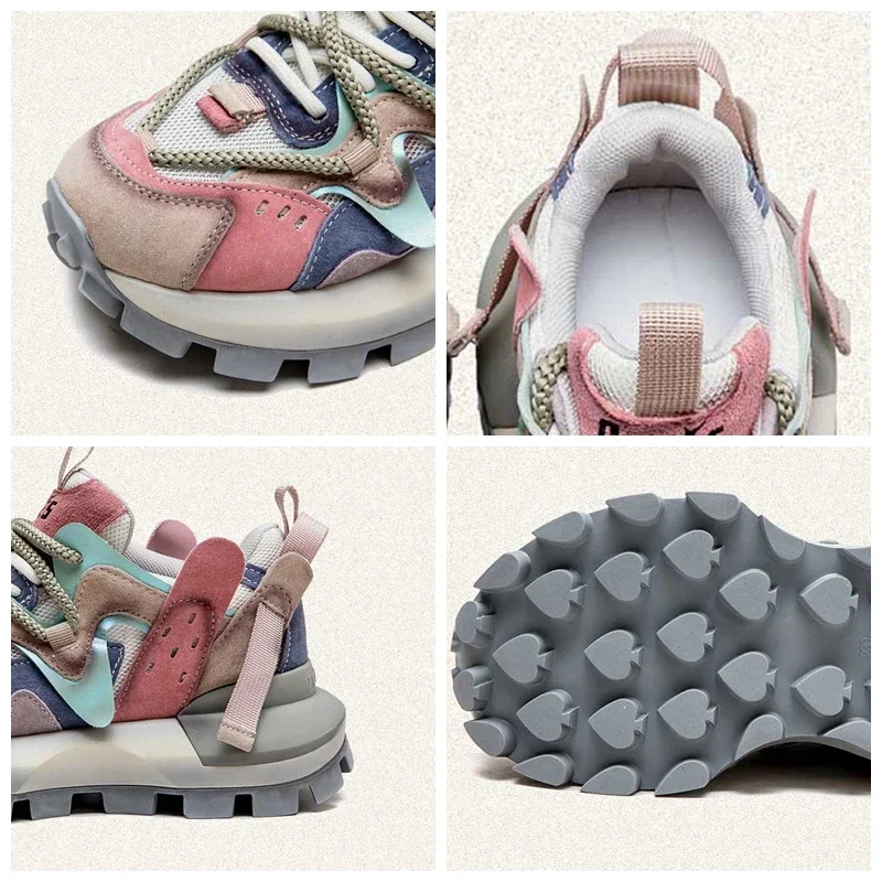 Koznoy 4.5 سنتيمتر الهواء شبكة جلد طبيعي مكتنزة حذ...