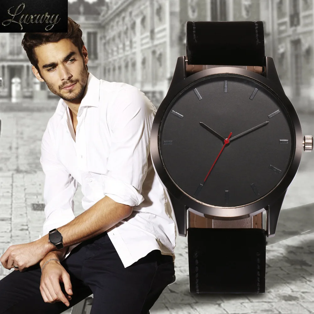 

2024 модные военные кварцевые мужские часы с большим циферблатом, спортивные часы с кожаным ремешком, высококачественные часы, наручные часы, мужские часы