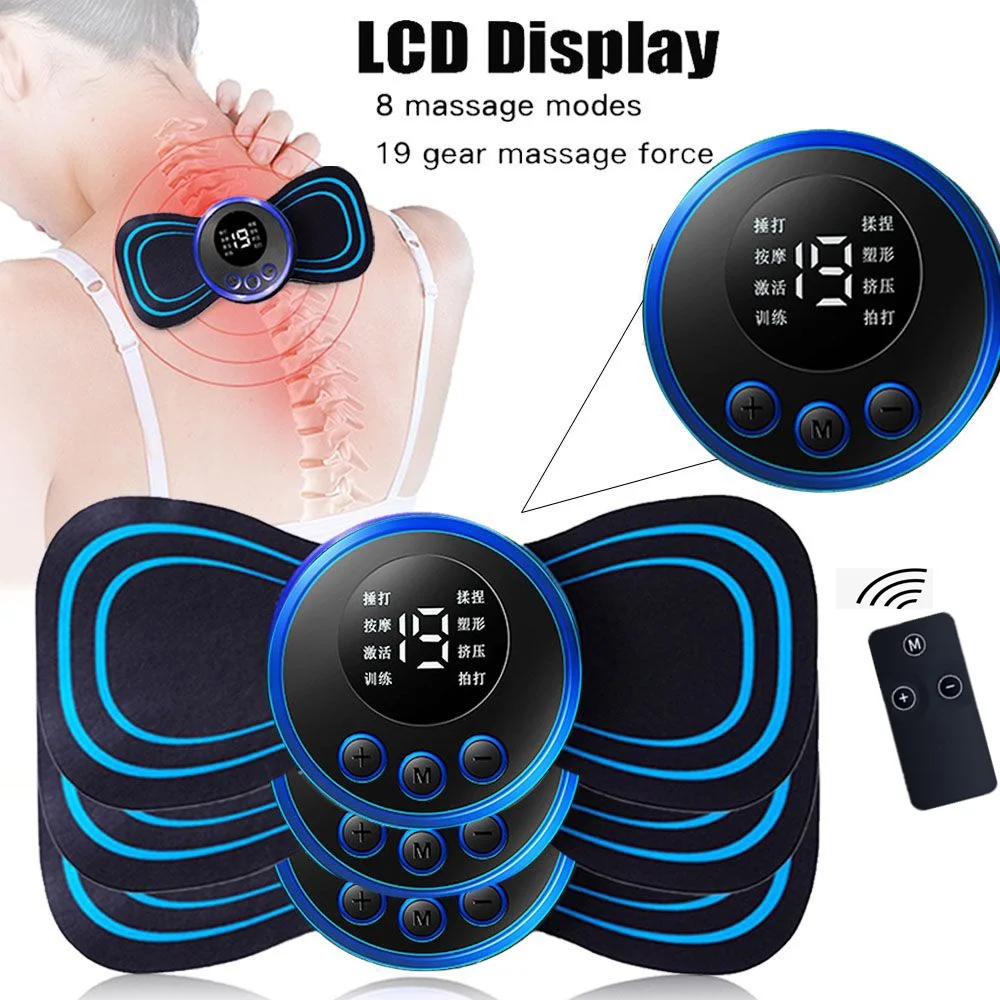 Upgraded Mini Electric Pulse Neck Massager 8 Modes 19 Gears Back Shoulder Muscle Pain Relief Tool Body Massage Relax Fitness Ins mini neck massager relax devcie intelligent electric pulse back shoulder massager hot pressing pain relief wrist leg massager