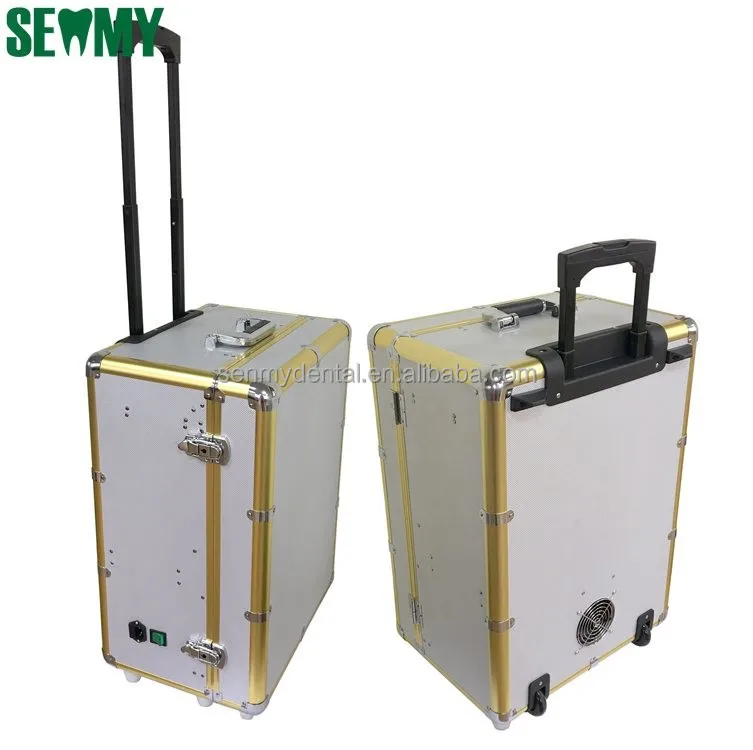 

S112 Wholesale Price Mobile Suitcase Portable den tal Unit work with Silent Air Compressor Suction and Turbine for Student