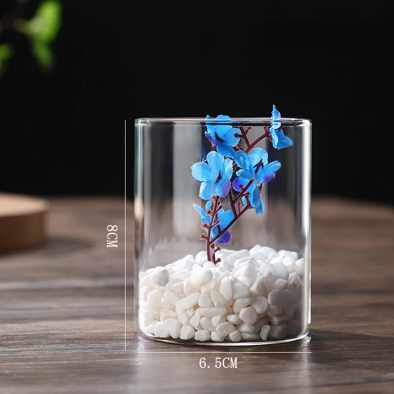 Transparent Glass Hydroponic Vase Modern Cylinder Flower Centerpiece Vases Use for Floral Wedding Home Decoration Candle Holders 3