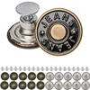 20Pcs/Set Jeans Replacement Buttons Screws 20mm No-Sewing Screw Button Repair Kit No Sew Metal Nailless Removable Jean Buttons 1