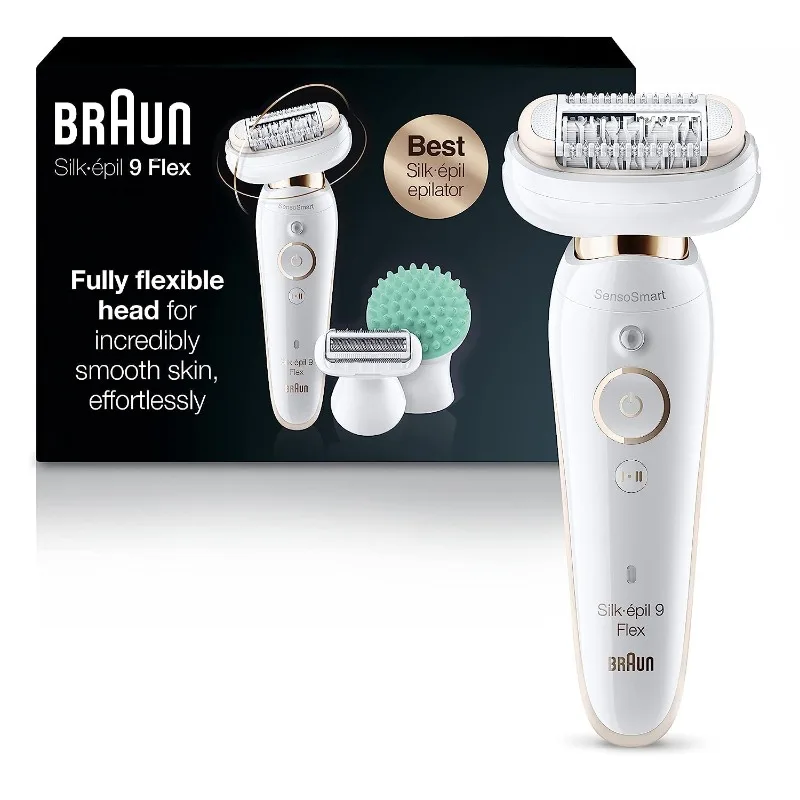 

Braun Epilator Silk-épil 9 9-020 with Flexible Head, Facial Hair Removal for Women, Hair Removal Device, Shaver & Trimmer