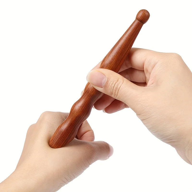 Sandalwood Facial Massage Stick Acupoint Scraping & Essence Cream Kneading Tool Solid Wood Foot Relax Pen Foot Body Massage Tool