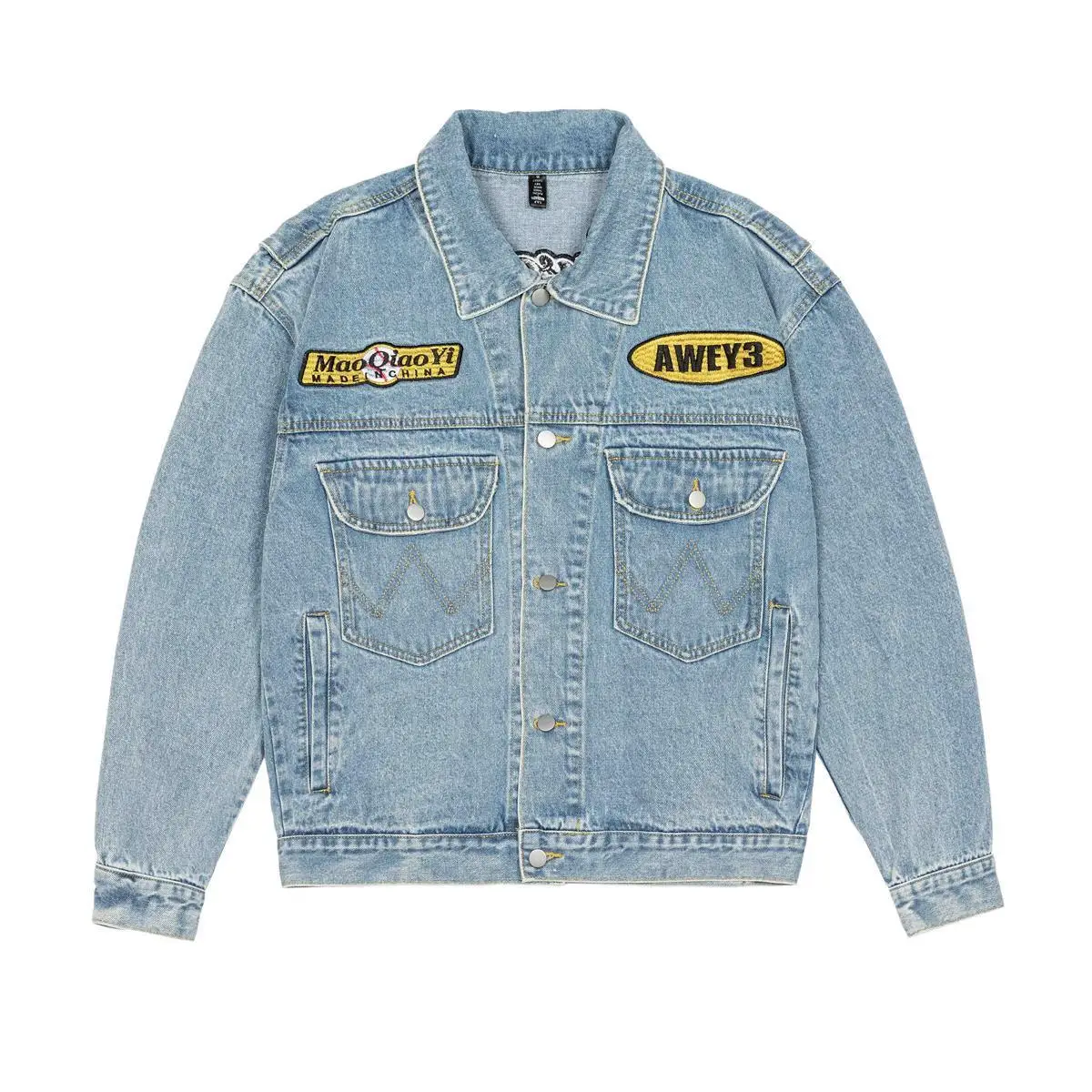 Vintage Korean Style Denim Jacket With Patch Design For Women Loose Fit  Streetwear Denim Coat In Plus Size Solid BF From Piterr, $22.06