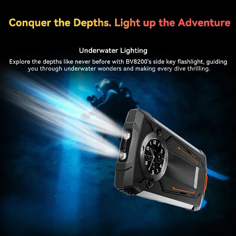 Blackview BV8200 Rugged phone 12GB 256GB 6.5" 2.4K 120Hz Display Helio G100 NFC Flashlight Android 14 Smartphone 6