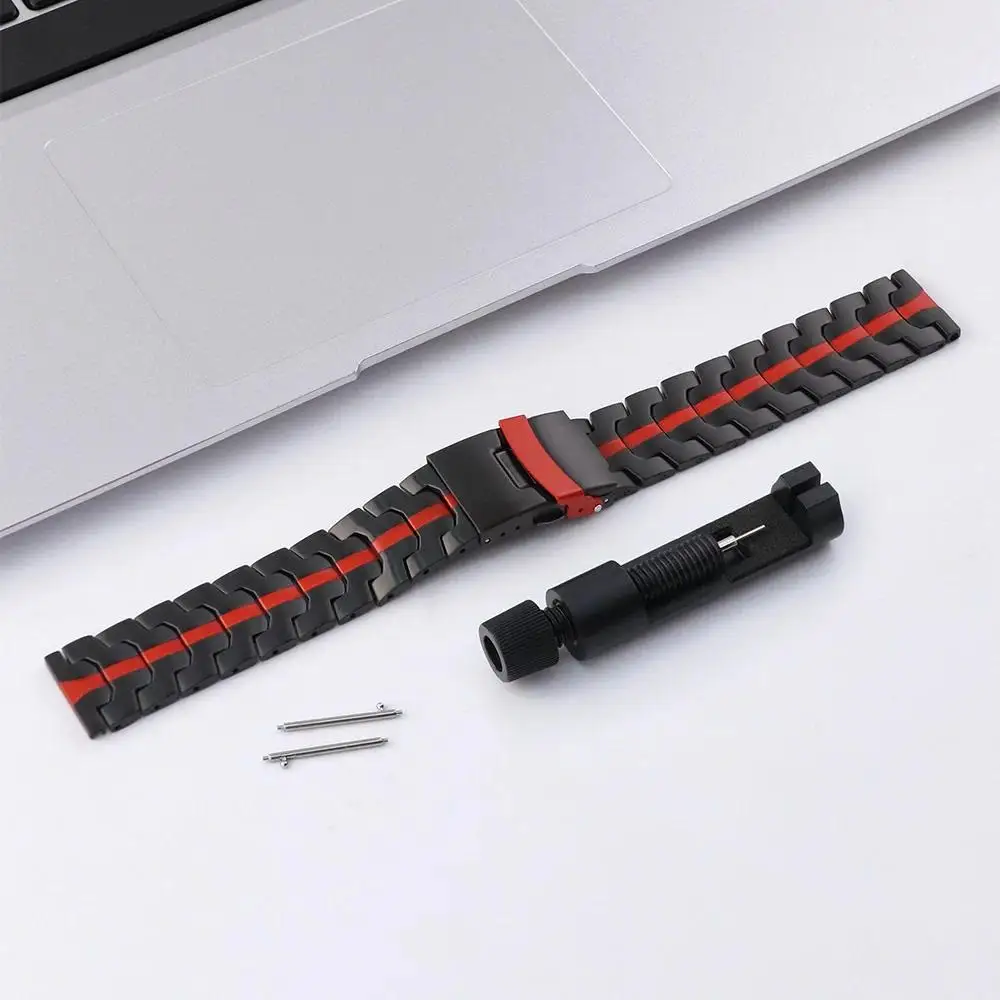 Elegant 22mm Stainless Steel Watch Strap - Premium Metal Band Bracelet
