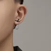 Vintage Dark Gothic Kinitial Sword Earrings For Women Men Dagger Piercing Earring Ear Jacket Punk Goth Halloween Jewelry Gift 4