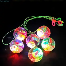 1Pc Glowing Bouncy Ball Colorful Flash Jumping Ball Children Luminous Toys Kids LED Glitter Elastic Ball Outdoor Fun Lato Toys