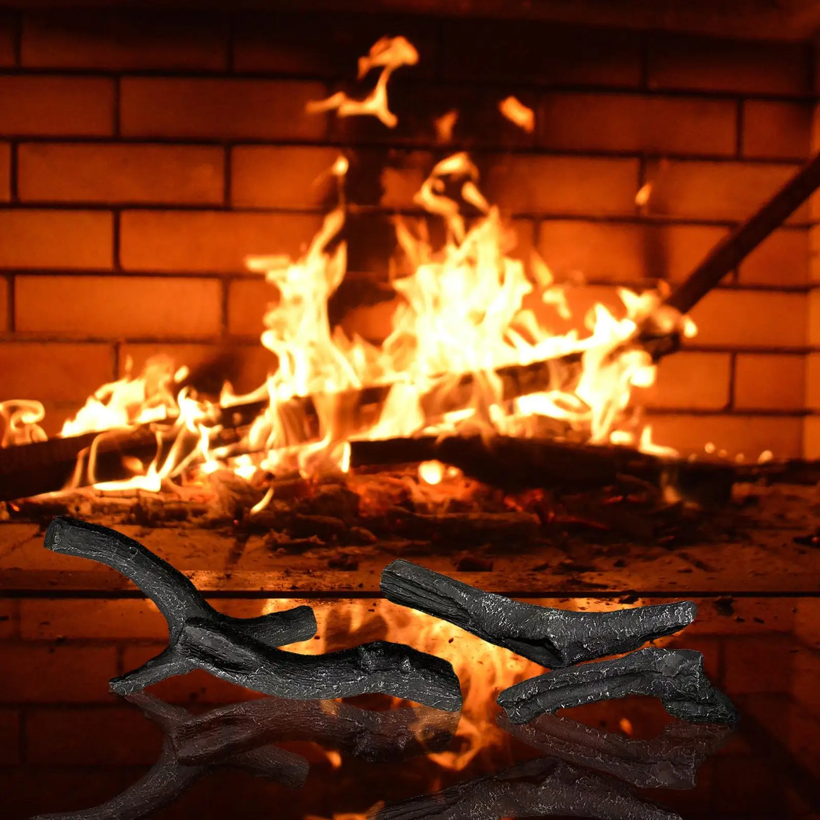 4 Pieces Firewood Artificial Logs for Electric Fireplace Decoration -  AliExpress