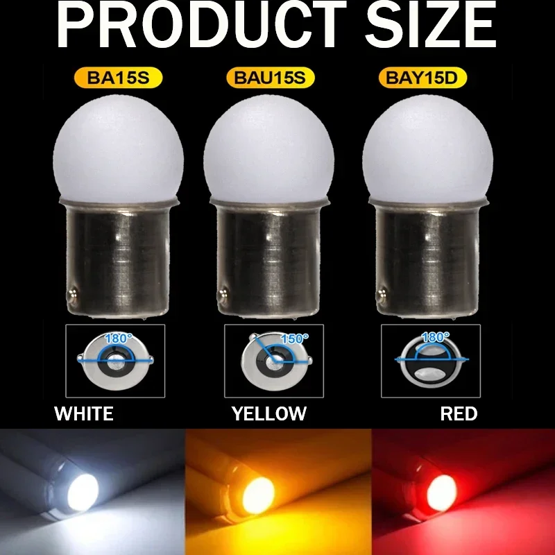ũ   LED  1157,  ڵ ȣ, 12W  LED P21W LED 1156 BA15S BAU15S PY21W BAY15D, P21/5W, 2 