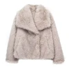 TRAF Winter Faux Fur Coat 2024 Woman New in coats Autumn Fur Plush Fluffy Jacket Warm Red Gray Black White Fur Coat Outerwears 3