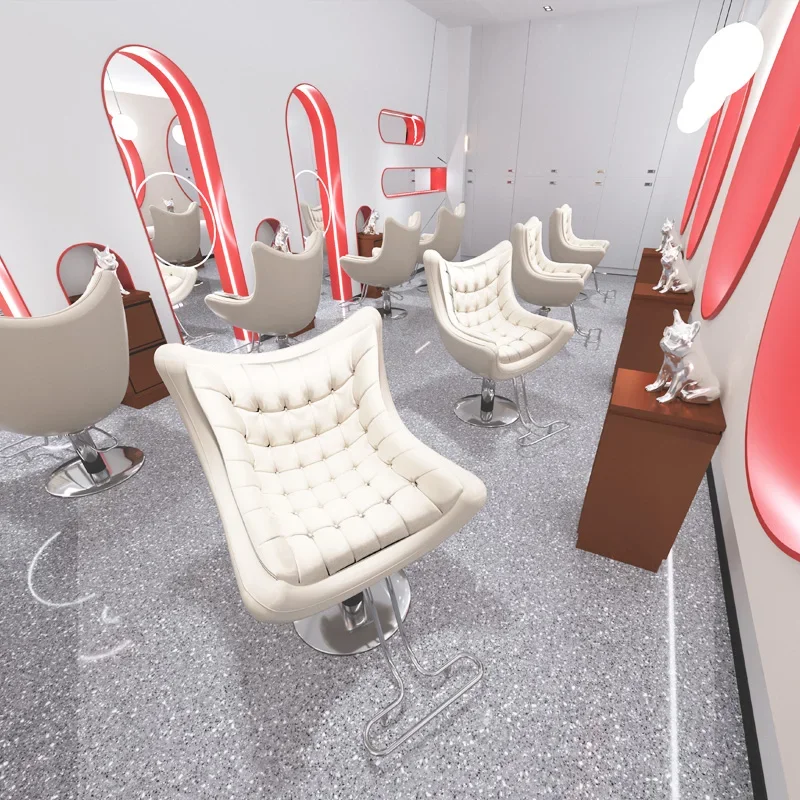 luxury aesthetic barber chairs equipment barbershop beauty makeup barber chairs reception adjustable sillas furniture qf50bc Hairdressing Stool Barber Chairs Barbershop Luxury Beauty Makeup Barber Chairs Aesthetic Reception Chaise Salon Furniture QF50BC