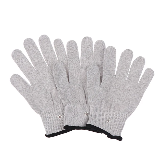 1Pair Massage Gloves Conductive Silver Fiber Electrode Gloves Pads Electrotherapy Massage 6