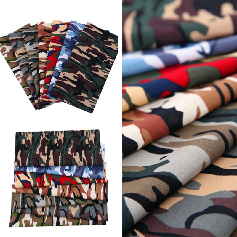 48x48cm Camo Cotton Cloth DIY Handmade Camouflage Cloth 7 pieces Digital Printed Fabric Healthy Environmentally Friendly