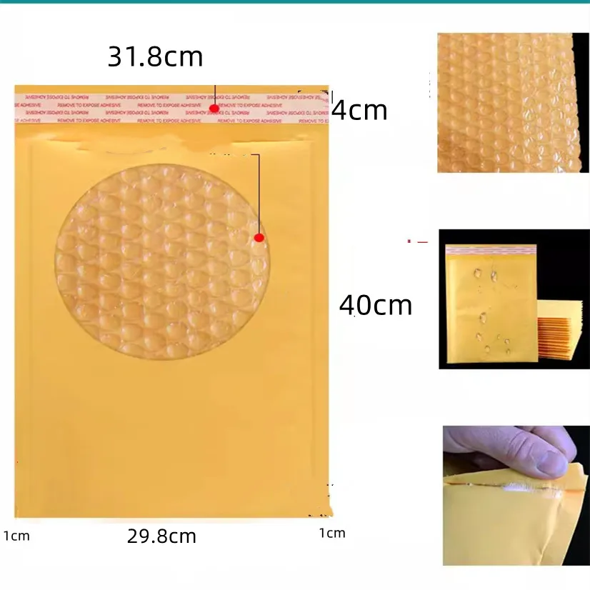 31.8x40cm Big Size Bubble Mailer Wrap for Packing Mailing Envelopes Packaging Bags Yellow Color Shipping Bags Supplies Wholesale