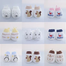 New Baby mittens Gloves Cute Cartoon Baby Infant Pure cottonGirlt Scratch Newborn MittsBoy Fabric Baby Care product Christmas