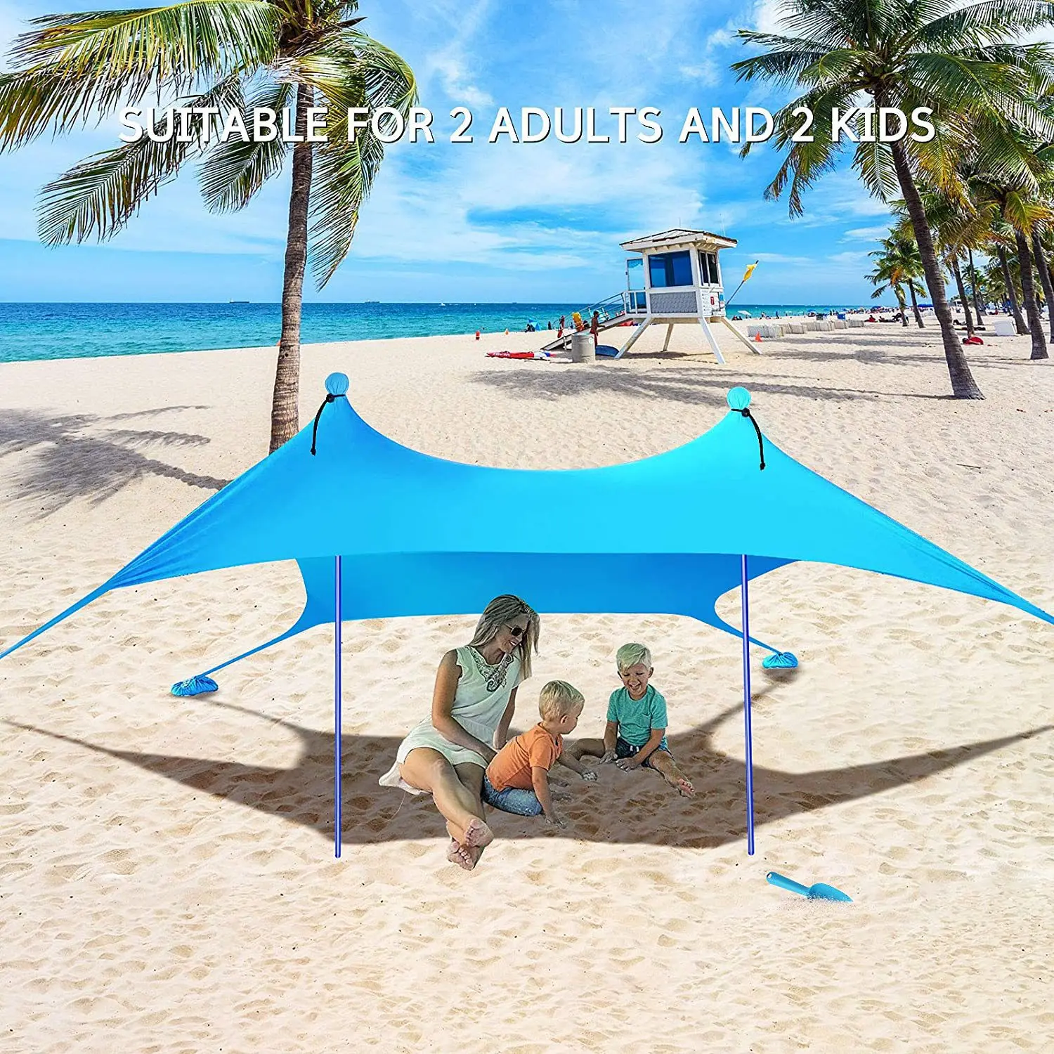 Beach Tent Sunshade Awning Ultralight Sun Shelter for Sea Outdoor UV Resistant Patio Shade Beach Canopy Waterproof Camping Tent