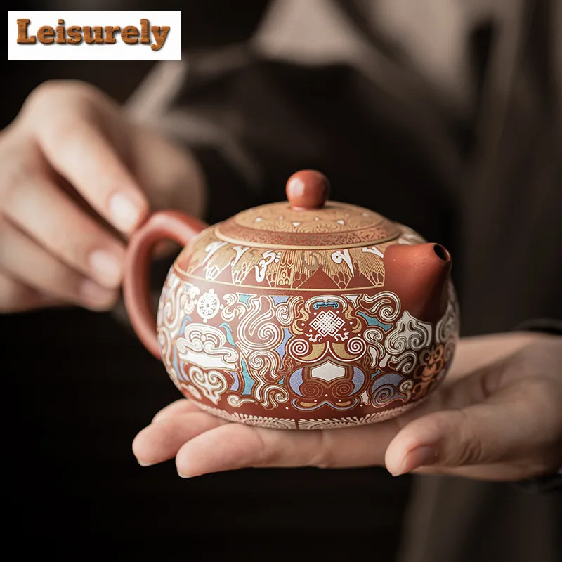 Gold And Silver Mixed Purple Clay Xishi Pot Tea Set Complete Set Japanese Tea Ceremony Set Teapot And Tea Cup Set Cafes Ornament