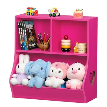 Pink Wooden 3-Cubby Bookshelf 1