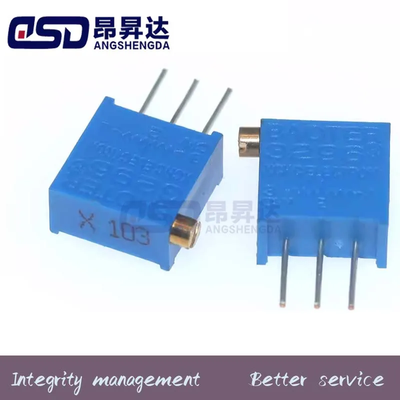 

5 шт. 3296X многооборотный регулируемый потенциометр 1K2K5K10K20K50K100K200K500K1M Боковая регулировка 103 104