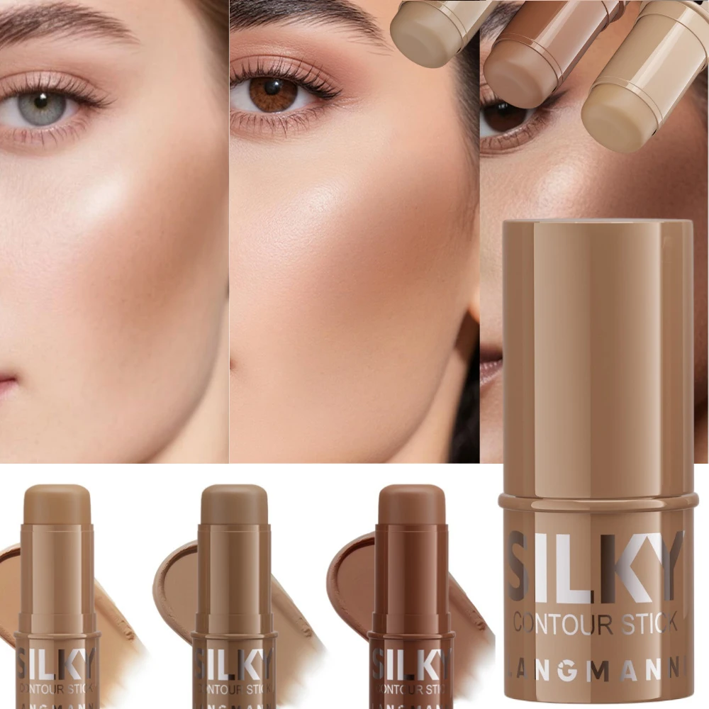 LANGMANNI Tri-Color Multi-Functional Face Brightening Contour Stick Contouring & Brightening Skin-Perfecting Stick