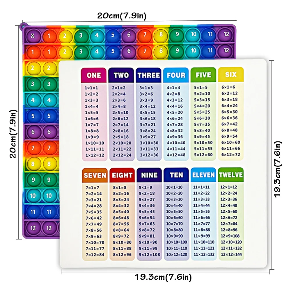 1-12 Multiplication Practice Board Games with Erasable Card Pen, Times Table Learning Math Pop Toys Stationery Manipulatives Kid 4